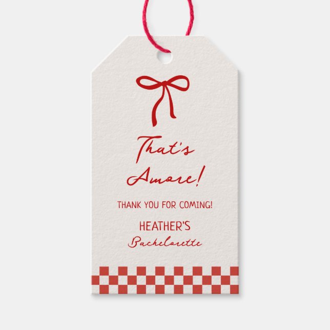 Das ist auch Italien Bachelorette Danke Geschenkanhänger (Vorderseite)