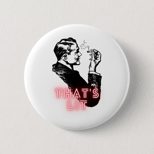 Das ist beleuchtet - Vintager Raucher - Funny Button (Vorderseite)