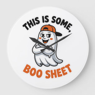 Das ist Boo Sheet Ghost Groovy Halloween Kostüm Große Wanduhr