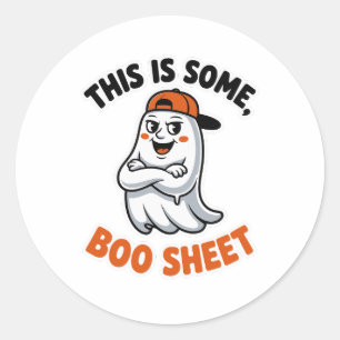 Das ist Boo Sheet Ghost Groovy Halloween Kostüm Runder Aufkleber