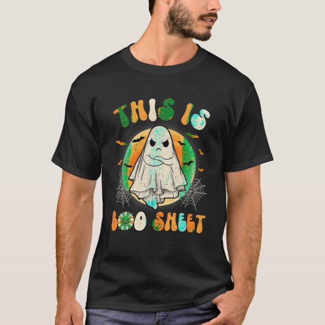 Das ist Boo Sheet Ghost Retro Halloween Kostüm Fu T-Shirt (Vorderseite)