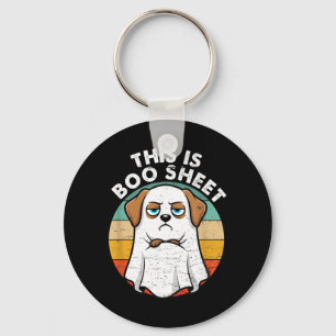 Das ist Boo Sheet Labrador Hund Retro Halloween Schlüsselanhänger