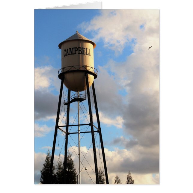 Das ist Campbell CA, Campbell Water Tower Card (Vorne)