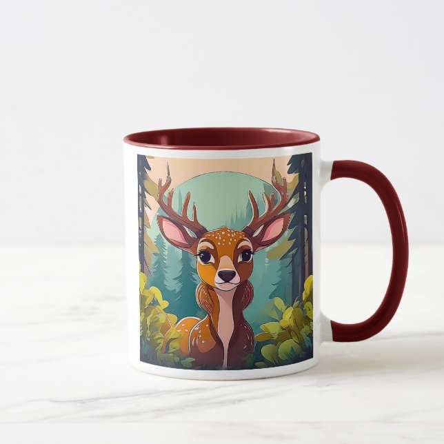 Das ist Cerf Mignon im Wald. Tasse (Rechts)