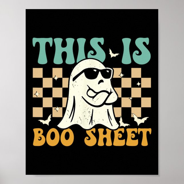 Das ist das Boosheet Ghost Retro Halloween-Kostüm  Poster (Vorne)