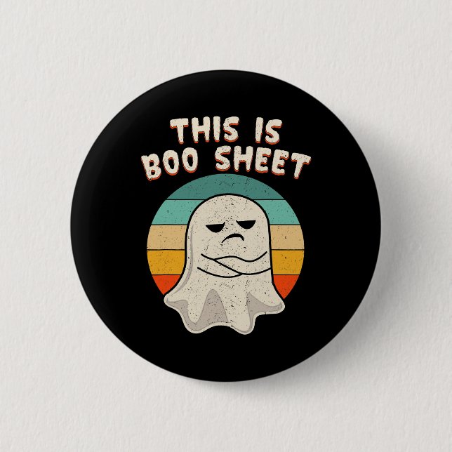 Das ist das Bootblatt Ghost Retro Halloween Kostüm Button (Vorderseite)