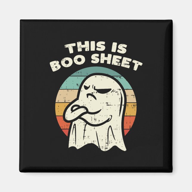 Das ist das Bootblatt Ghost Retro Halloween Kostüm Magnet (Vorne)