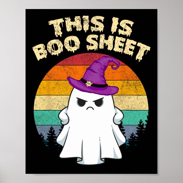 Das ist das Bootblatt Ghost Retro Halloween Kostüm Poster (Vorne)