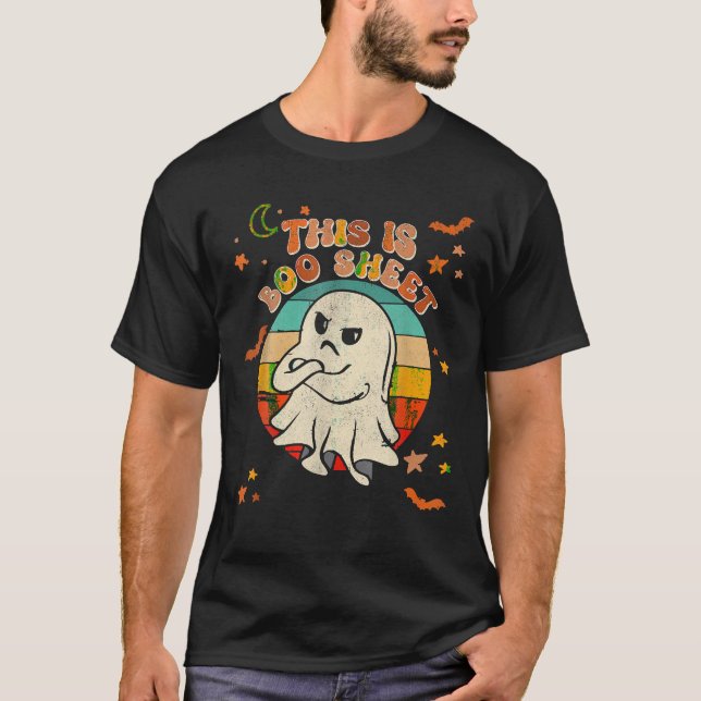 Das ist das Bootblatt Ghost Retro Halloween Kostüm T-Shirt (Vorderseite)