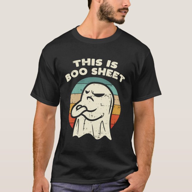 Das ist das Bootblatt Ghost Retro Halloween Kostüm T-Shirt (Vorderseite)