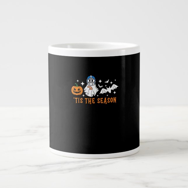 Das ist das Fußball-Halloween-Spooky Pumpkin Jumbo-Tasse (Vorderseite)
