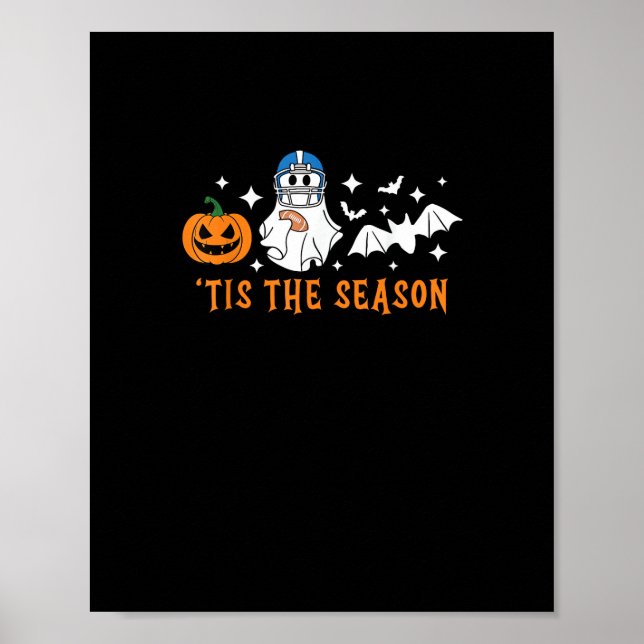 Das ist das Fußball-Halloween-Spooky Pumpkin Poster (Vorne)