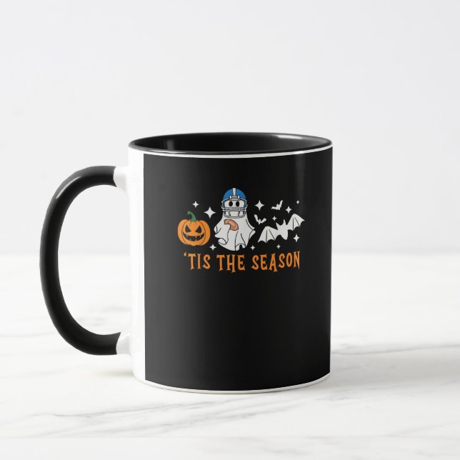 Das ist das Fußball-Halloween-Spooky Pumpkin Tasse (Links)