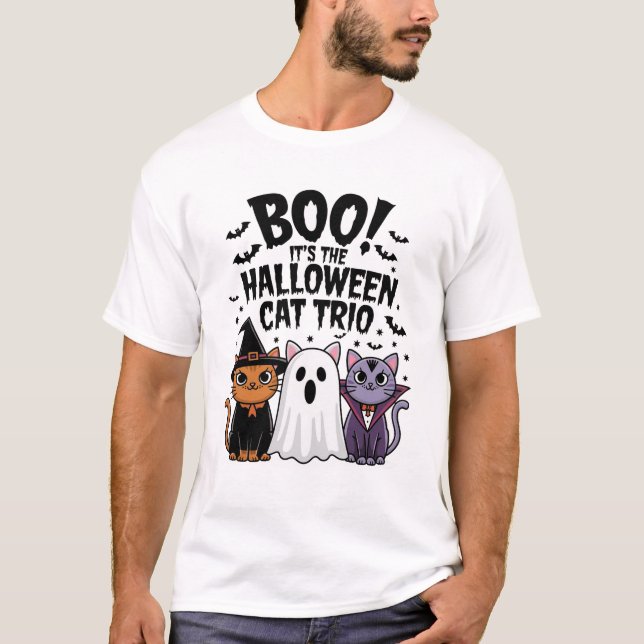 Das ist das Halloween-Cat-Trio T-Shirt (Vorderseite)