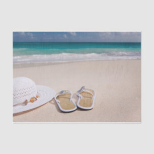 Das ist das Leben!  Strand, Hut und Flip Flops Seidenpapier