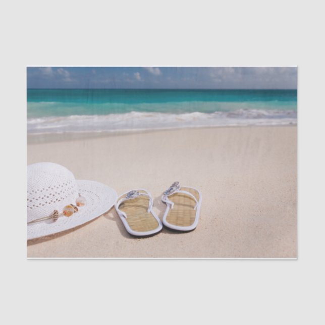 Das ist das Leben!  Strand, Hut und Flip Flops Seidenpapier (Vorderseite)