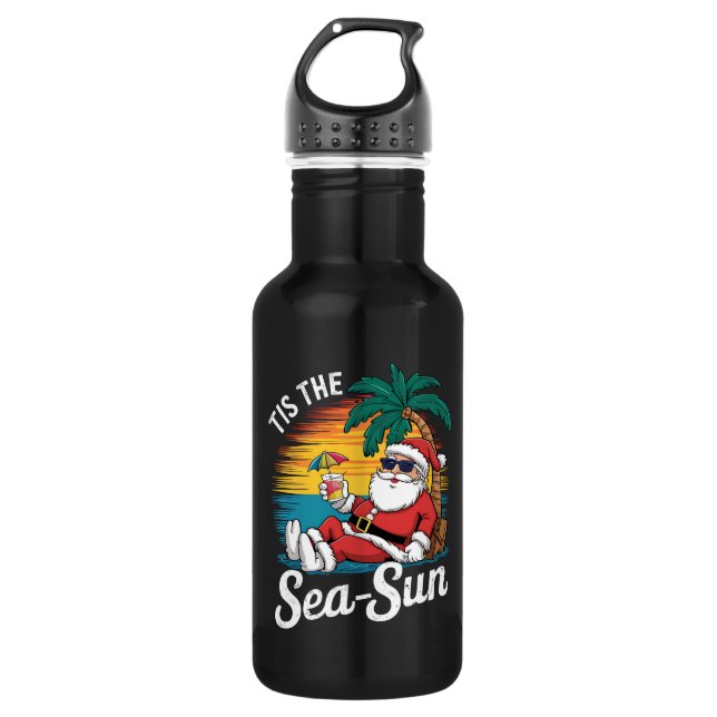 Das ist das Meer Sun Santa Beach Weihnachten im Ju Edelstahlflasche (Vorderseite)