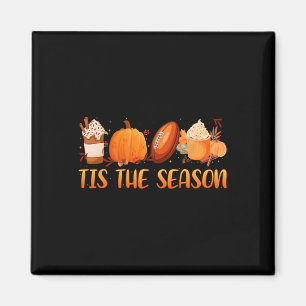 Das ist das Saisonleaf Latte Fall Football Coffee Magnet