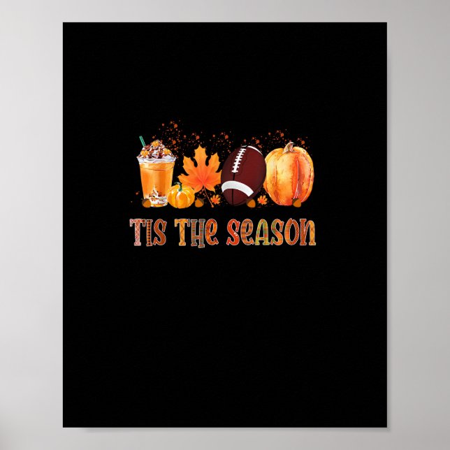 Das ist das Season Leopard Pumpkin Football Hallow Poster (Vorne)