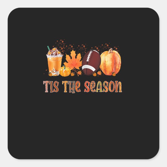 Das ist das Season Leopard Pumpkin Football Hallow Quadratischer Aufkleber (Vorderseite)