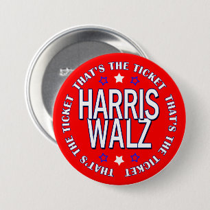 Das ist das Ticket Retro Harris Walz 2024 Button