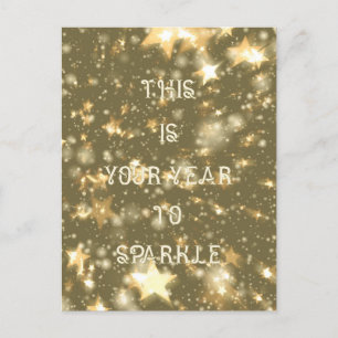 Das ist dein Jahr für Sparkle Typografie inspirier Feiertagspostkarte