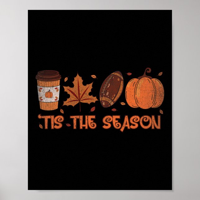 Das ist der Fußball-Pumpkin Fall Erntedank der Jah Poster (Vorne)