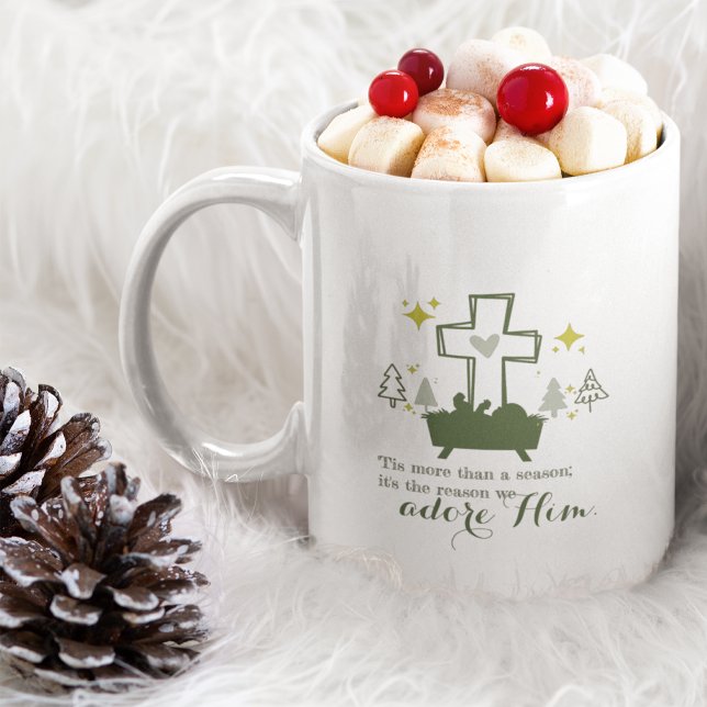 DAS IST DER GRUND Christliche Weihnachtskrippe 15o Kaffeetasse (Von Creator hochgeladen)