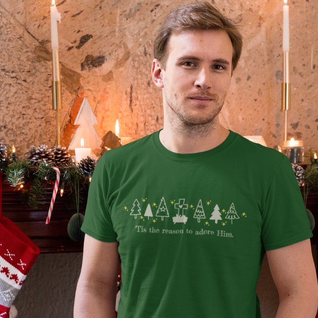 DAS IST DER GRUND Christliche Weihnachtskrippe Grü T-Shirt (Von Creator hochgeladen)