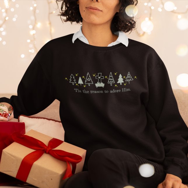 DAS IST DER GRUND Christliche Weihnachtskrippe Sch Sweatshirt (Von Creator hochgeladen)