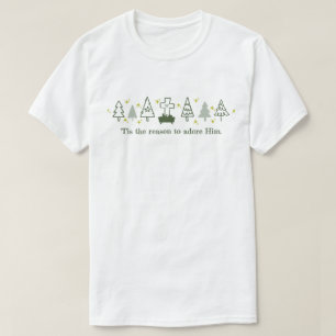 DAS IST DER GRUND Christliche Weihnachtskrippe Wei T-Shirt