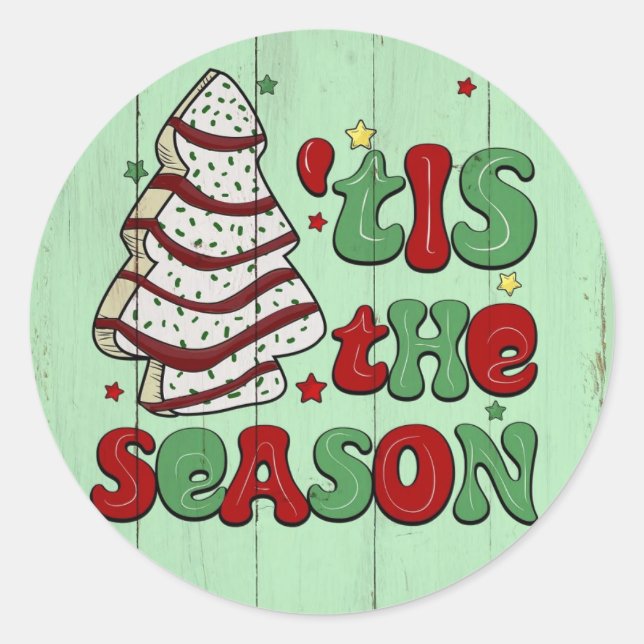 Das ist der Niedliche Weihnachtsbaum-Sticker der J Runder Aufkleber (Vorderseite)