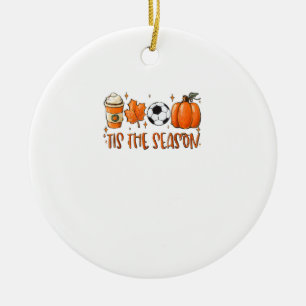 Das ist der Saisonleaf, der den Herbstfußball Latt Keramik Ornament