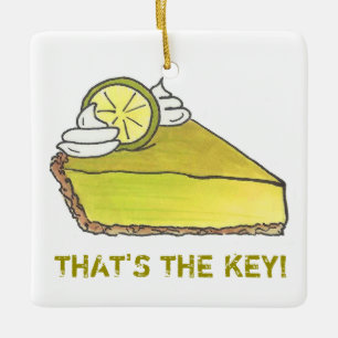 DAS IST DER SCHLÜSSELFLorida Limon Pie Slice Feins Keramikornament