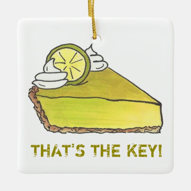 DAS IST DER SCHLÜSSELFLorida Limon Pie Slice Feins Keramikornament (Vorderseite)