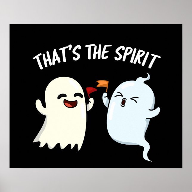 Das ist der Spirit Funny Ghost Pun Dark BG Poster (Vorne)