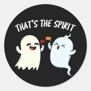 Das ist der Spirit Funny Ghost Pun Dark BG Runder Aufkleber