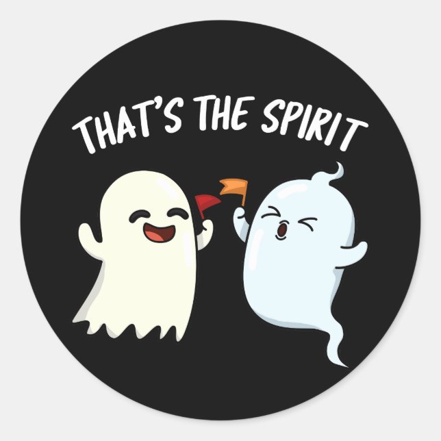 Das ist der Spirit Funny Ghost Pun Dark BG Runder Aufkleber (Vorderseite)