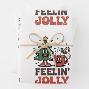 Das ist der Weihnachtsbaum-Weihnachtsmannmütze-Kaf Geschenkpapier Set
