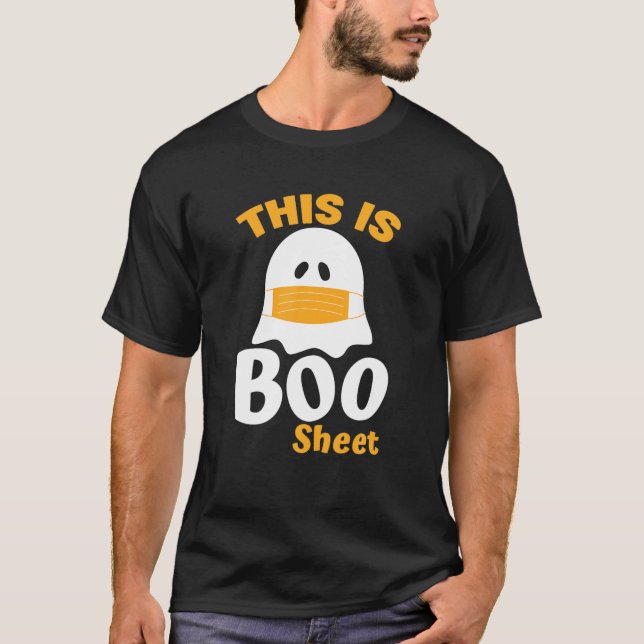 Das ist die Booblätter-Funny Halloween-Geistermask T-Shirt (Vorderseite)