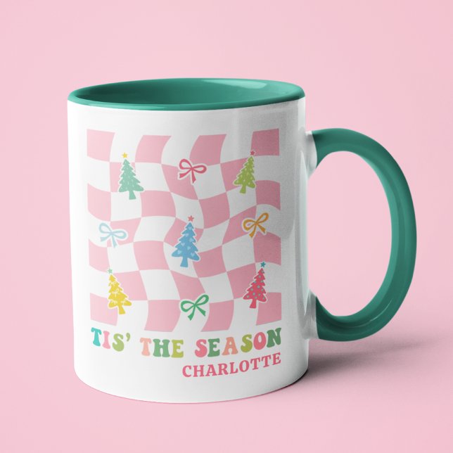 Das ist die Jahreszeit Groovy Pink Coquette Weihna Tasse (Von Creator hochgeladen)