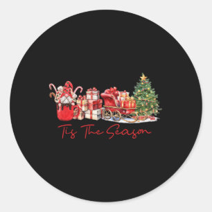 Das ist die Jahreszeit Kaffee Latte Gnome Sleigh C Runder Aufkleber