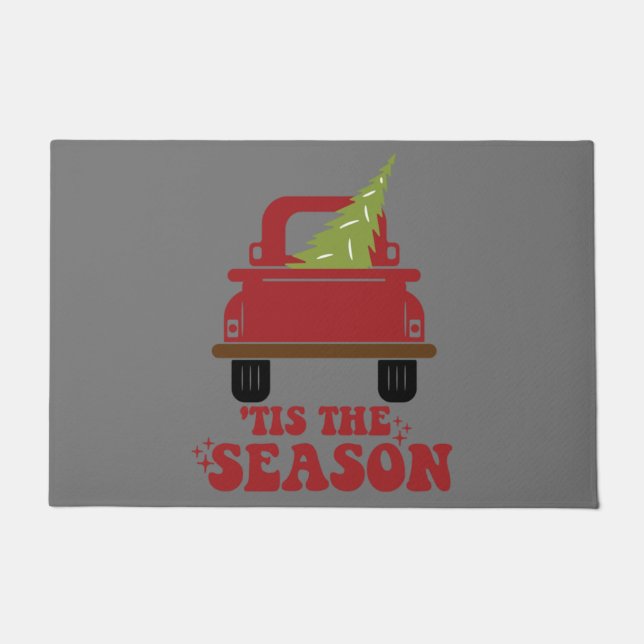 Das ist die Jahreszeit Niedlich Retro Pine Weihnac Fußmatte (Vorderseite)