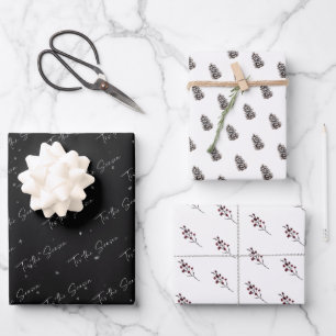 'Das ist die Jahreszeit Pinecone Berry Muster Geschenkpapier Set