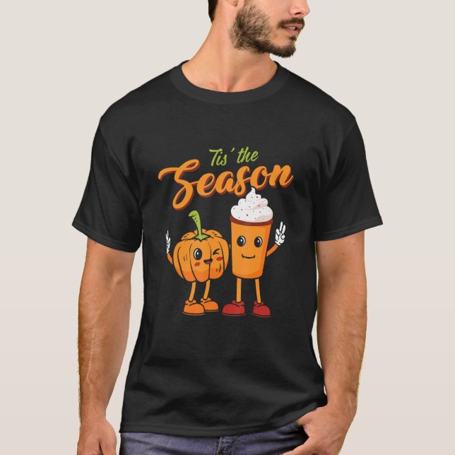 Das ist die Jahreszeit Pumpkin Gewürz Retro Fall V T-Shirt (Vorderseite)