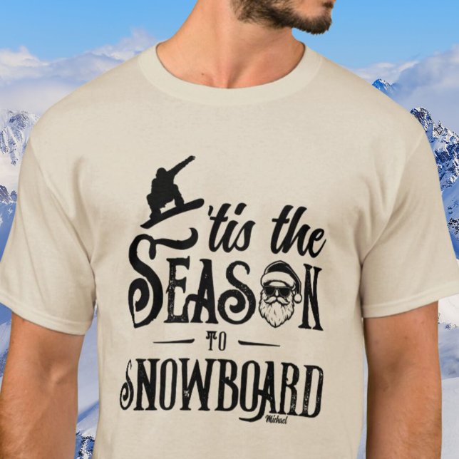 Das ist die Jahreszeit Snowboard Santa Graphic Men T-Shirt (Tis the Season Snowboard Santa Graphic Mens T-Shirt)