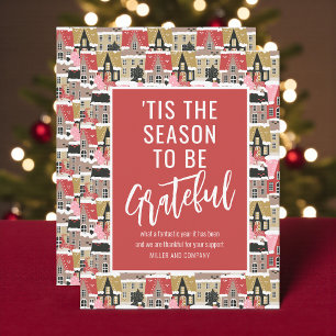 "Das ist die Jahreszeit, um dankbar Weihnachten in Mitteilungskarte