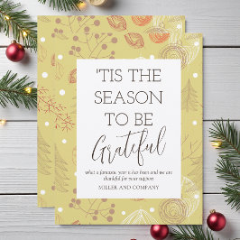 "Das ist die Jahreszeit, um dankbar Weihnachten in Mitteilungskarte