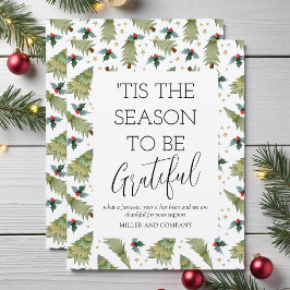 "Das ist die Jahreszeit, um dankbar Weihnachten in Mitteilungskarte