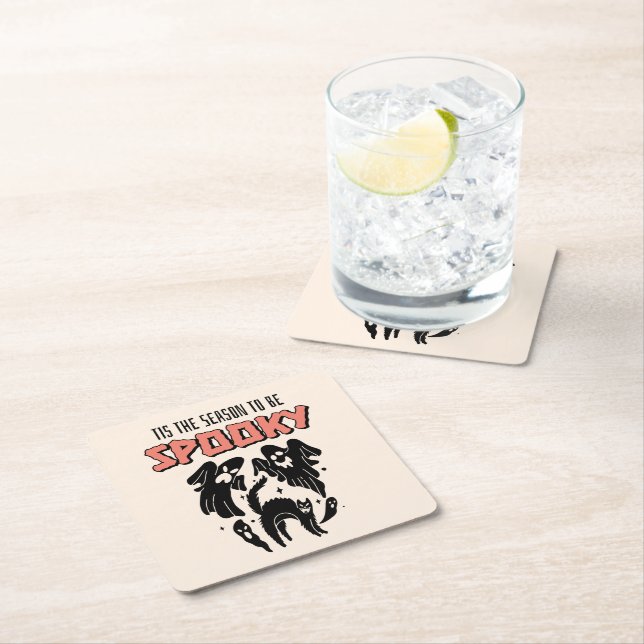 Das ist die Jahreszeit, um ein unheimlich gruselig Rechteckiger Pappuntersetzer (Vor Ort)